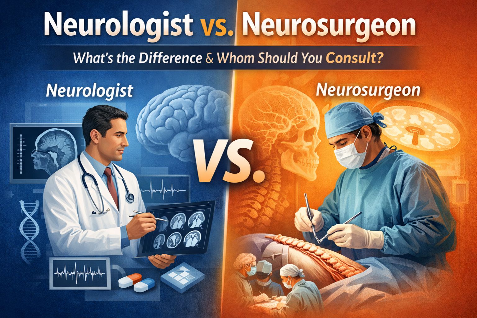 Neurologist vs Neurosurgeon: Differences & Consultation Guide